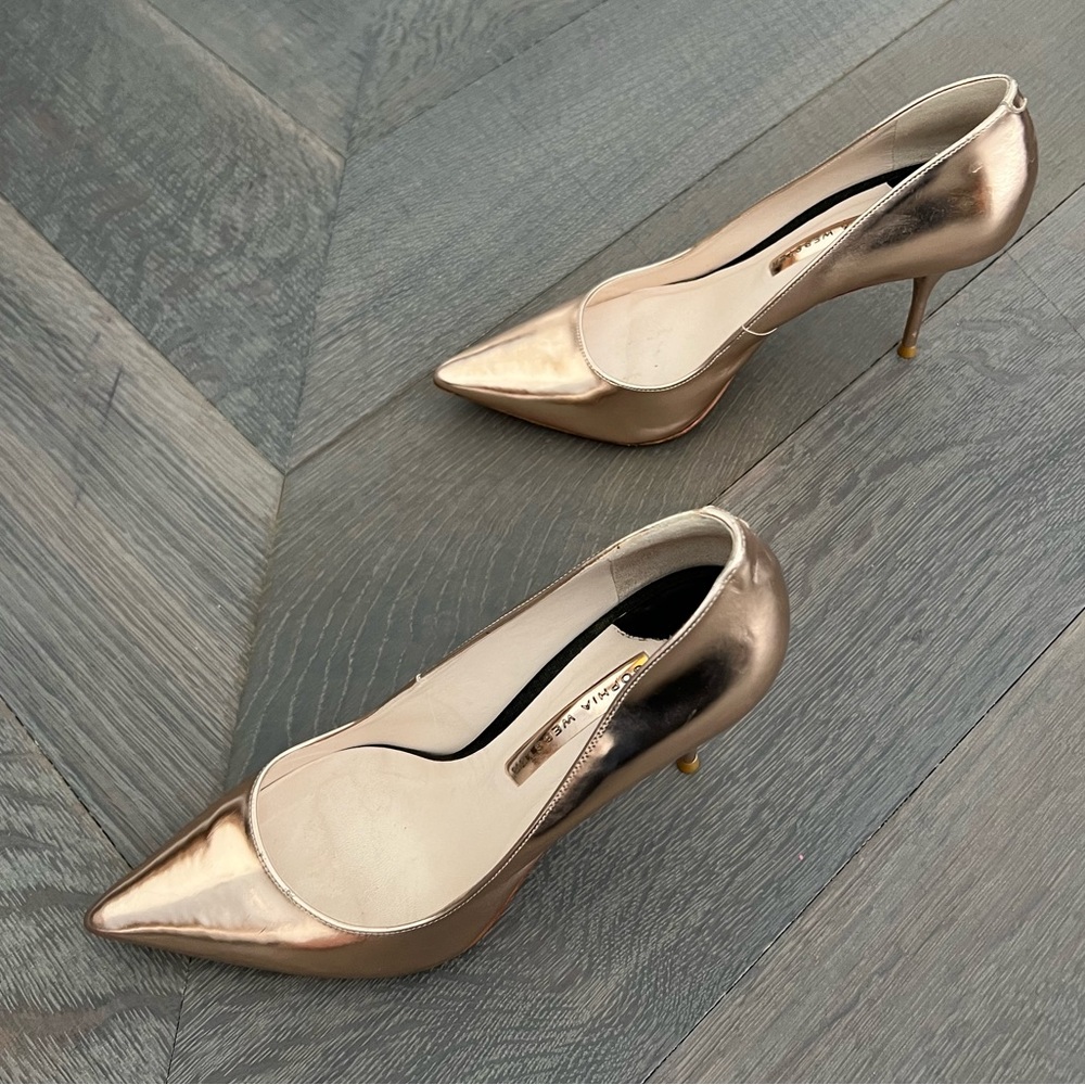Sophia Webster Rose Gold Pointed Toe Stiletto Pumps
